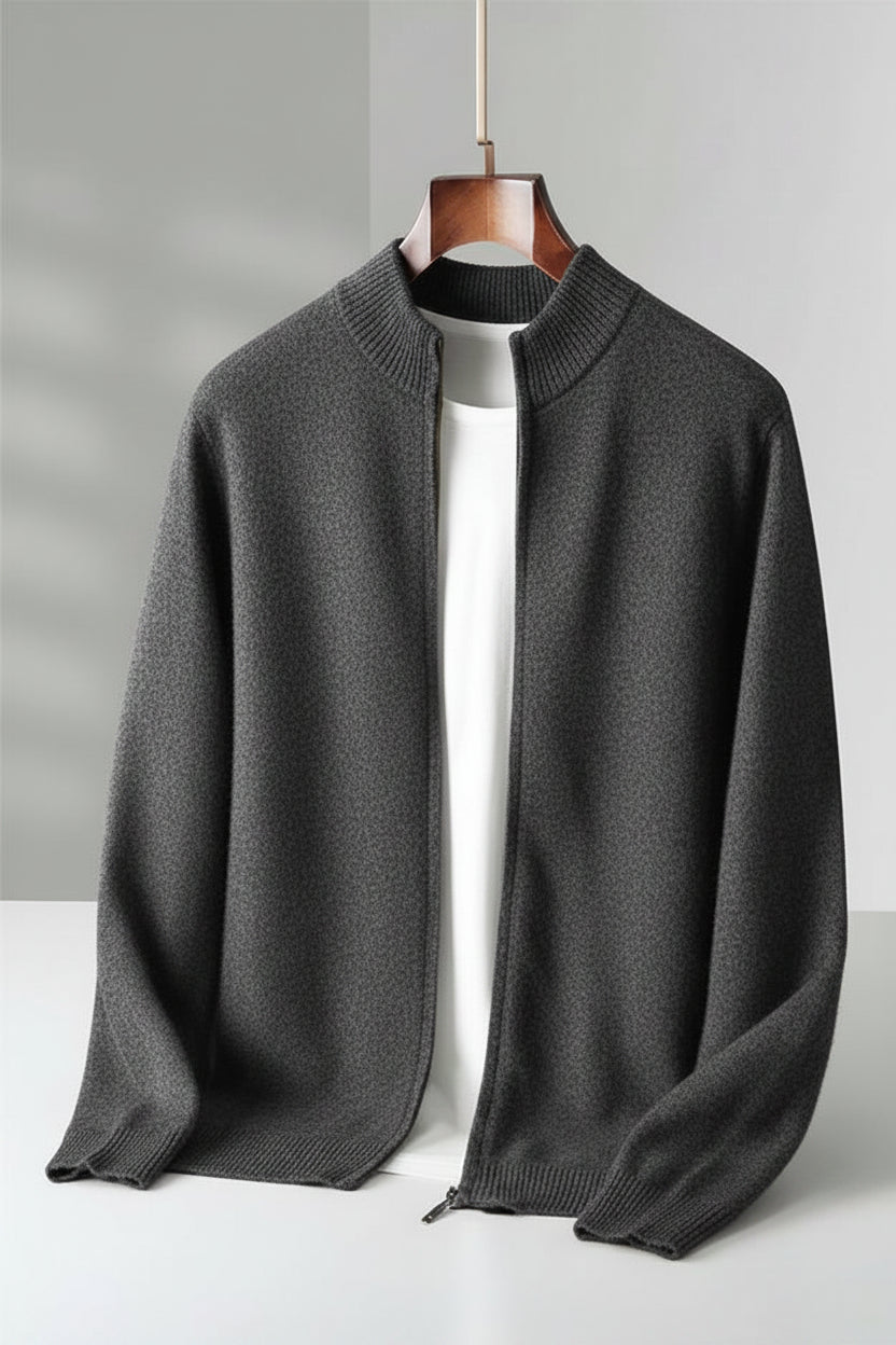 Men’s Zipper Wool Cardigan Sweater