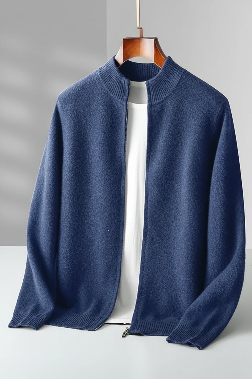 Men’s Zipper Wool Cardigan Sweater