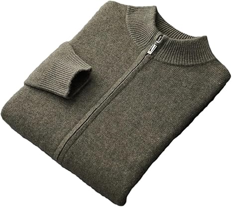 Men’s Zipper Wool Cardigan Sweater