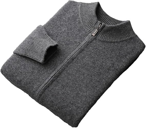 Men’s Zipper Wool Cardigan Sweater