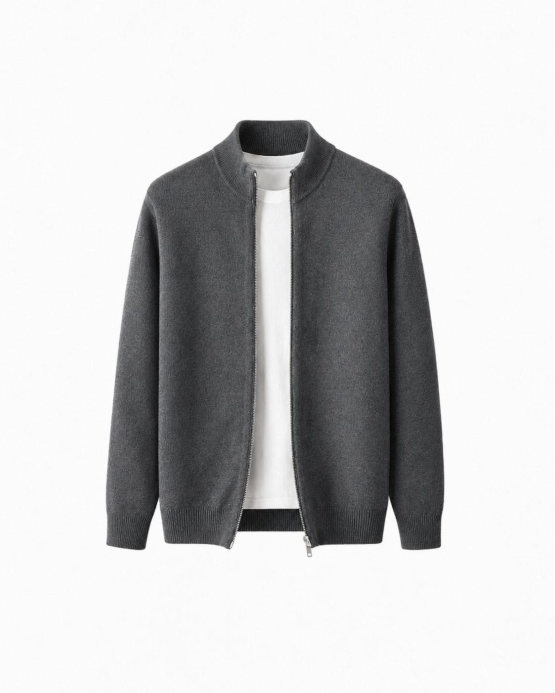 Men’s Zipper Wool Cardigan Sweater