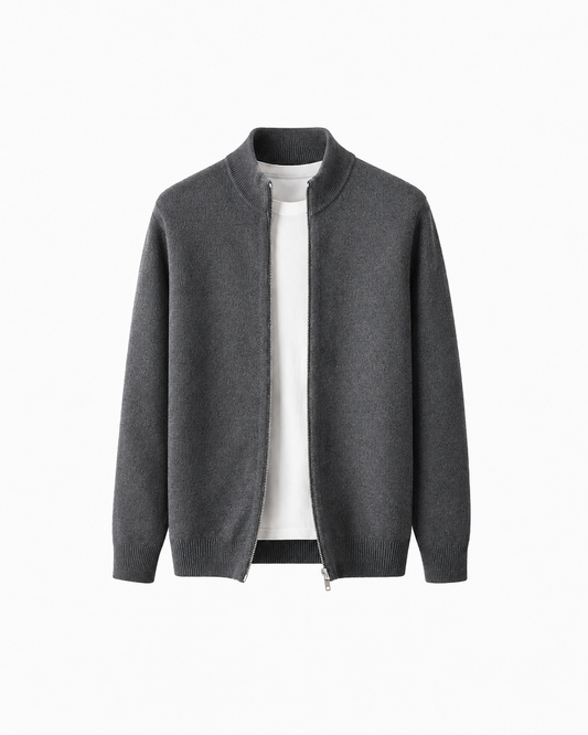 Men’s Zipper Wool Cardigan Sweater