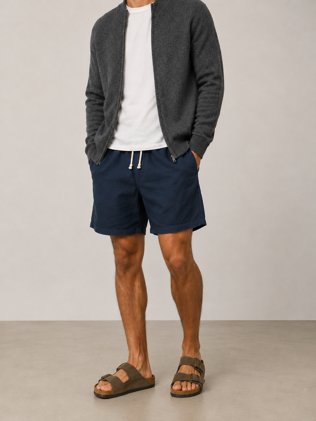 Men’s Zipper Wool Cardigan Sweater