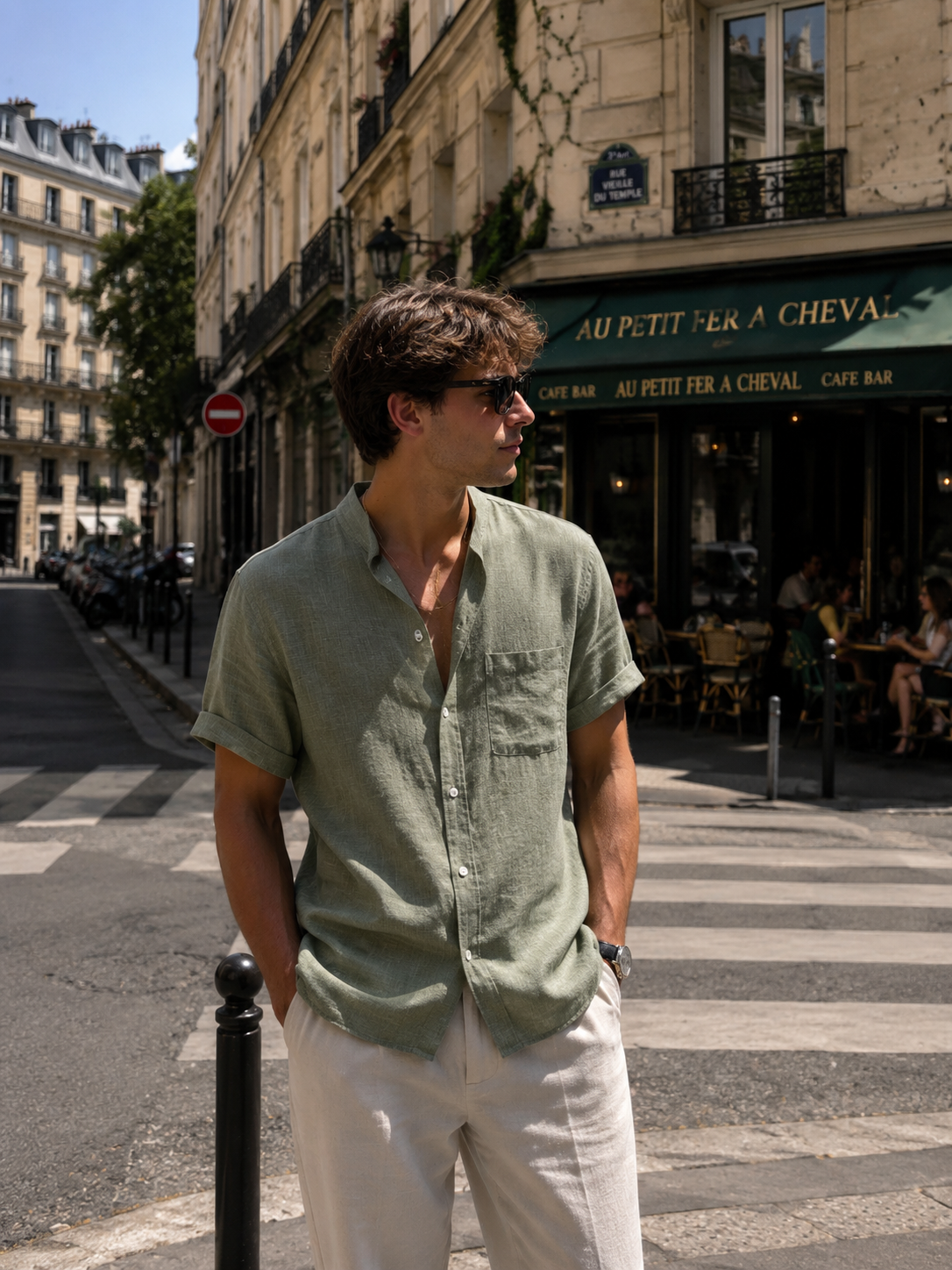 Beaumont Band Collar Shirt
