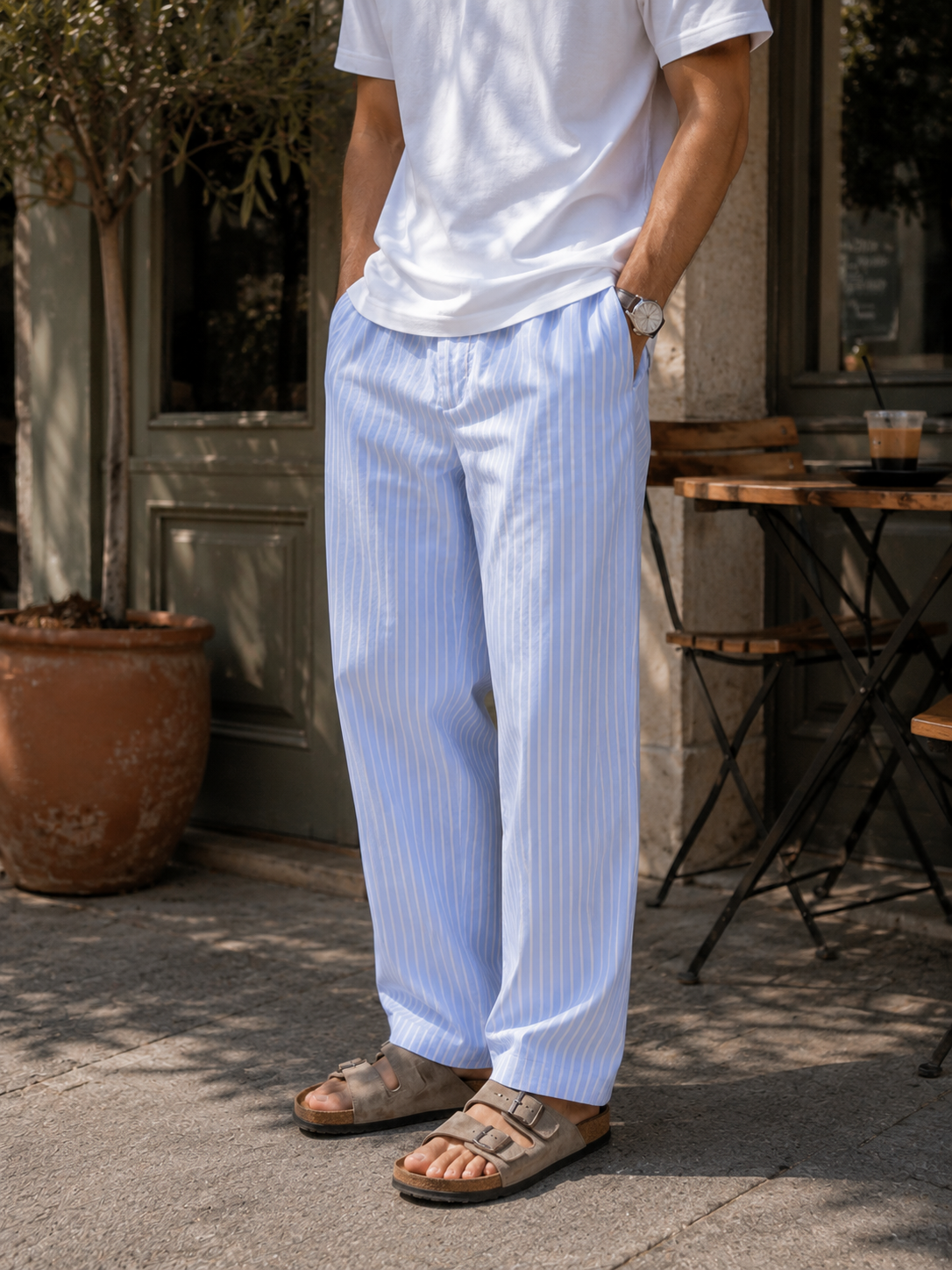 Men’s Casual Striped Linen Pants