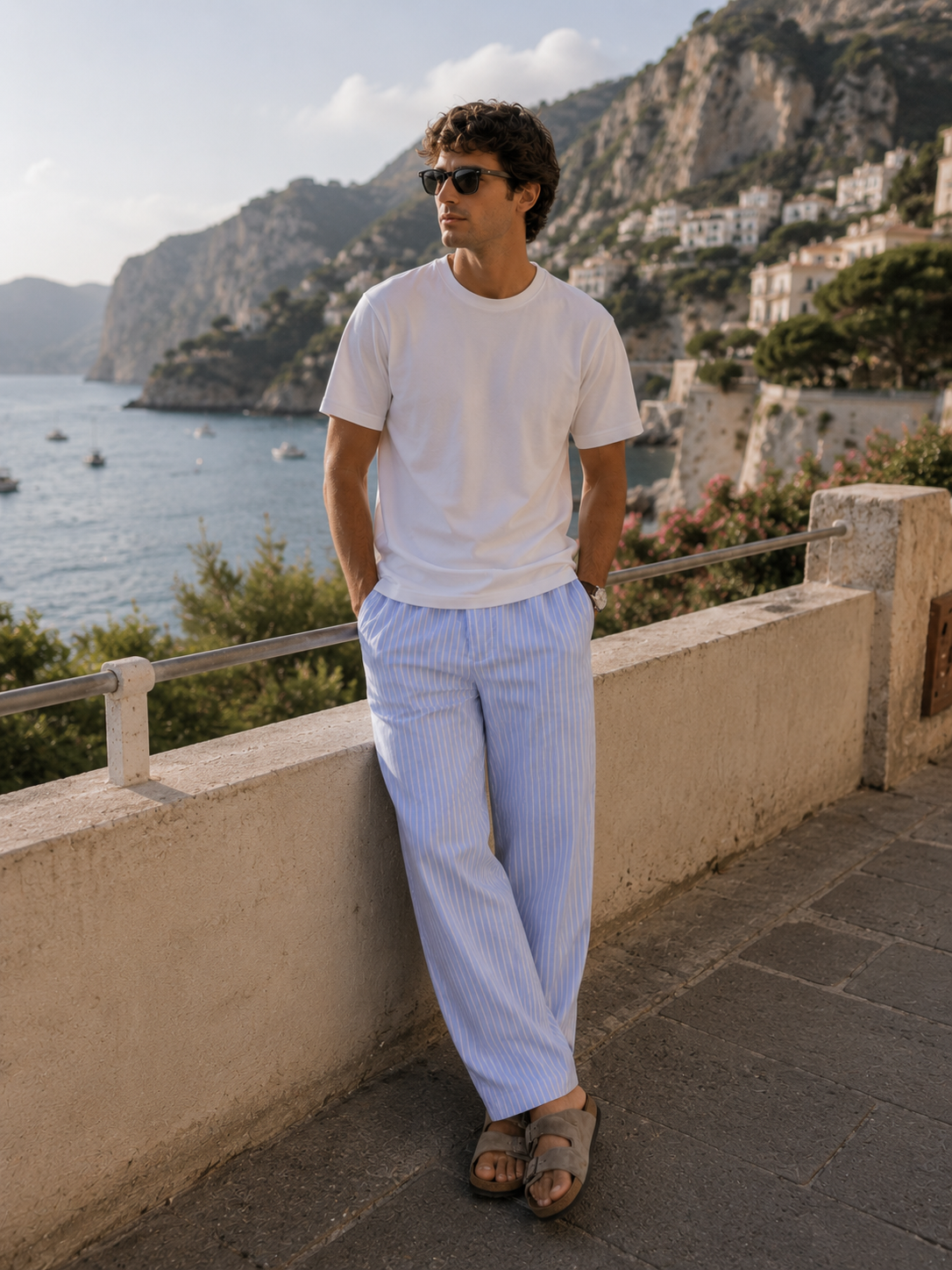 Men’s Casual Striped Linen Pants