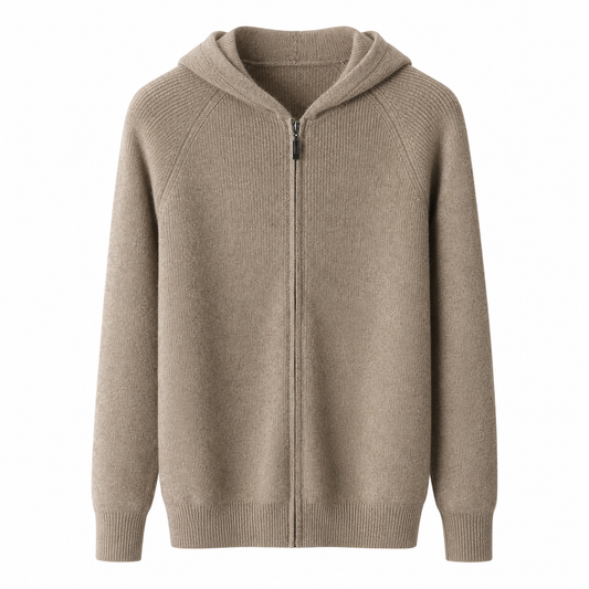PARMA MERINO WOOL ZIPPED CARDIGAN