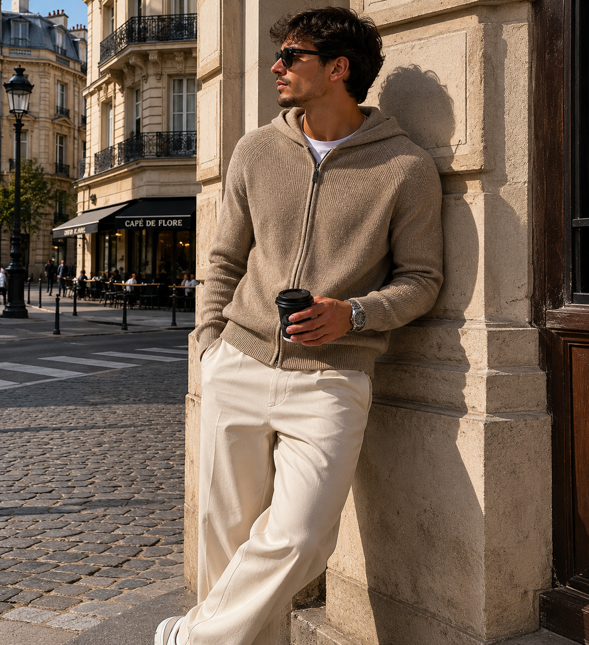 PARMA MERINO WOOL ZIPPED CARDIGAN