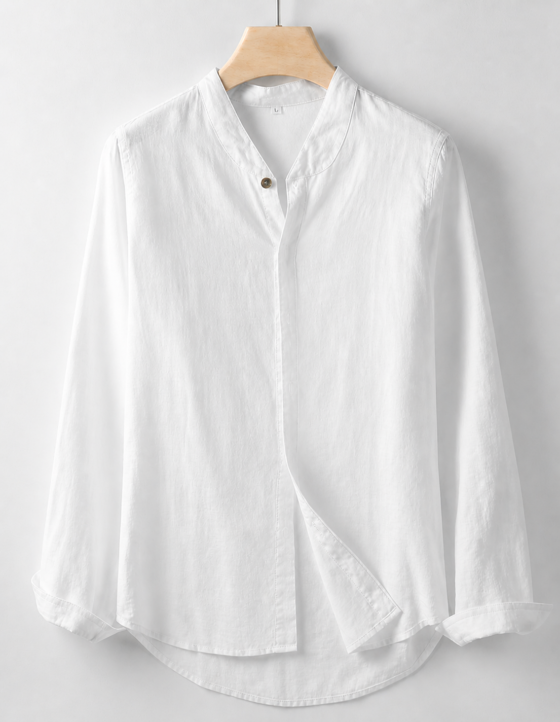 Aspen Linen Band Collar Shirt