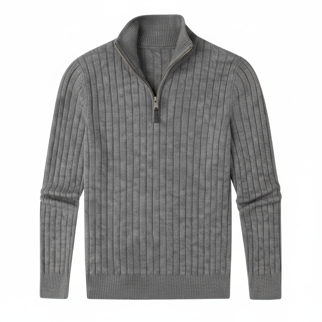 Aspen Black Zip Sweater