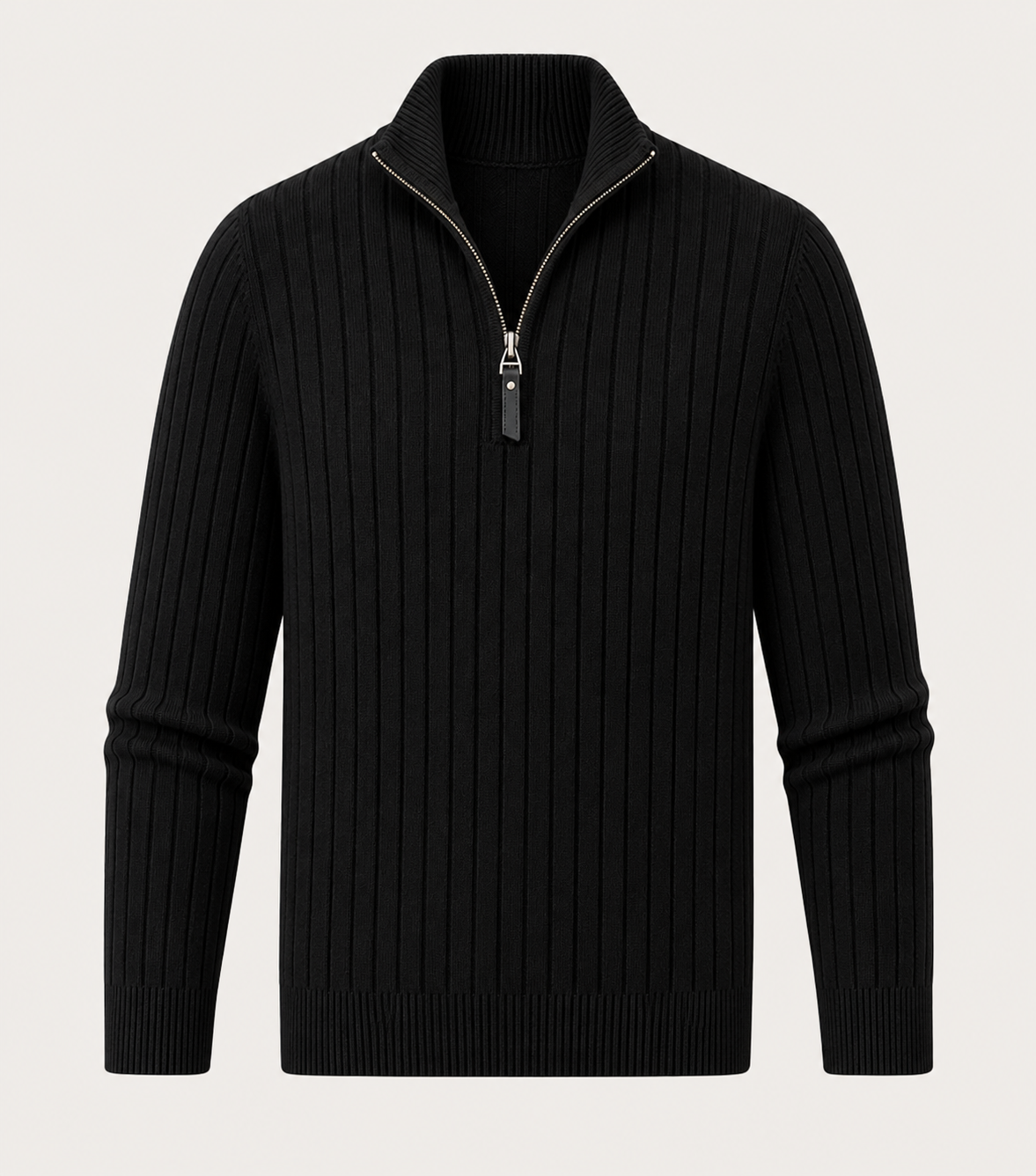 Aspen Black Zip Sweater