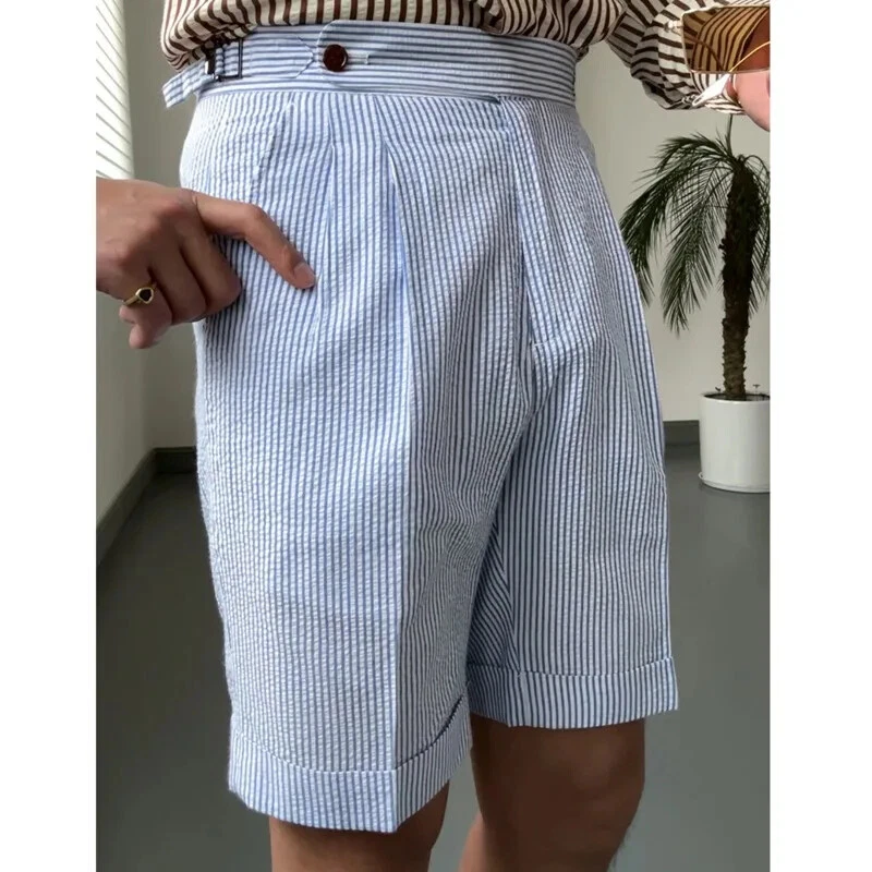 Belmont Seersucker Pleated Shorts
