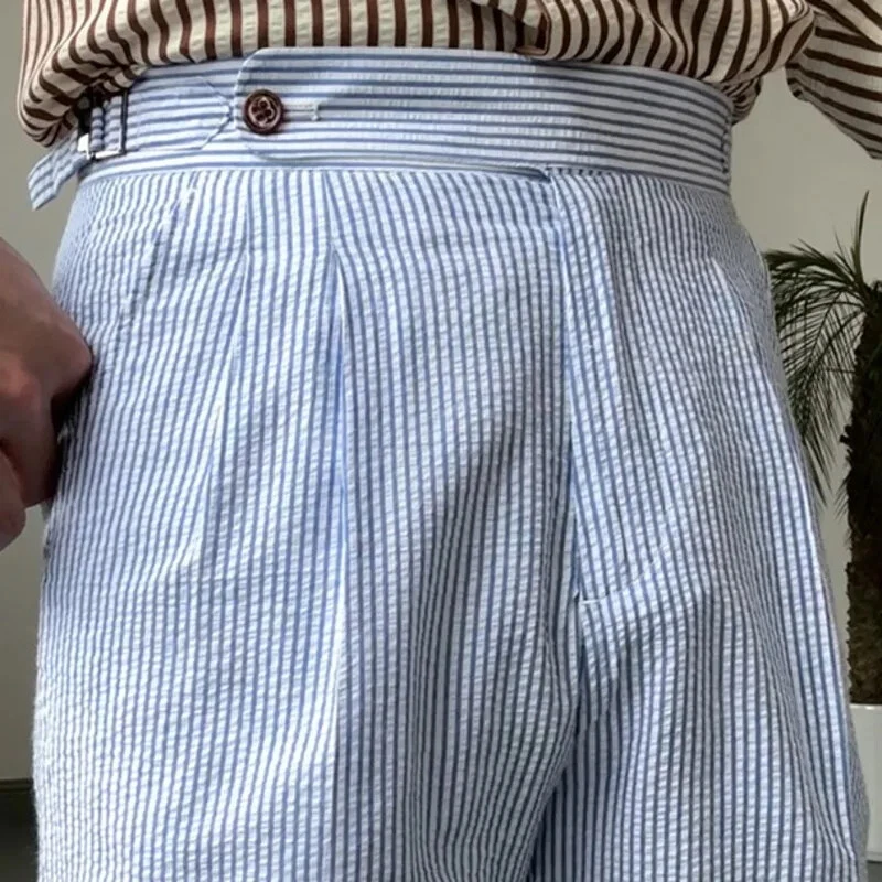 Belmont Seersucker Pleated Shorts